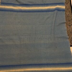Vintage blue  Striped Blanket